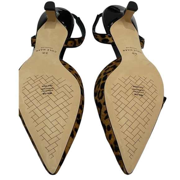 🔥SALE🔥COLE HANN NOELLA BOW CALF HAIR LEOPARD PRINT SLINGBACK PUMPS SZ 8 B NWOT - Picture 9 of 13